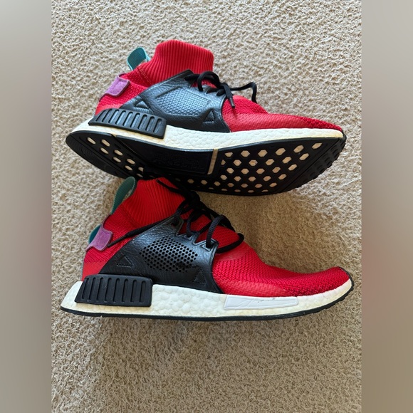 Adidas NMD XR1 Winter Scarlet Red Black Knitted Sock Athletic Running Sneakers - Picture 3 of 12
